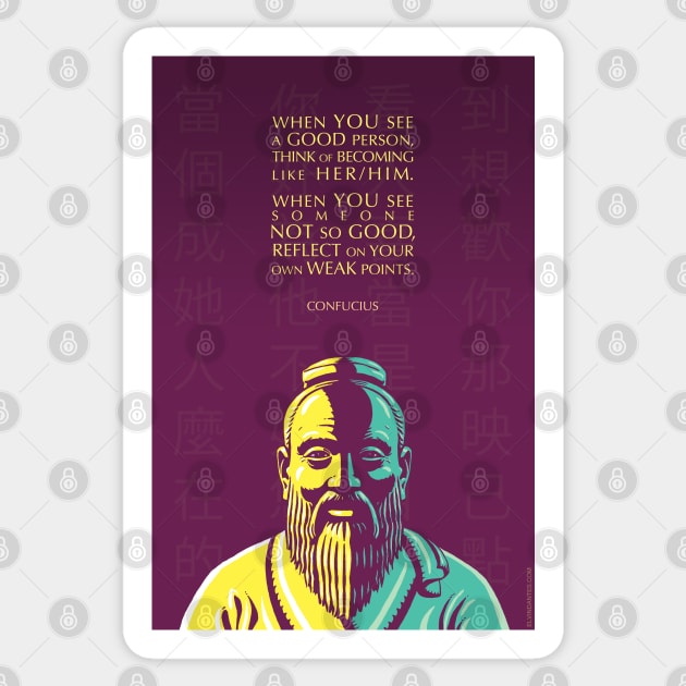 Confucius Inspirational Quote: When You See a Good Person Sticker by Elvdant